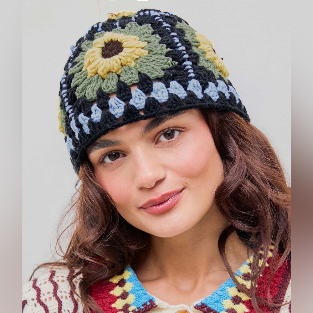 NWT Cider Crochet Sunflower Bucket Hat, stylish cap for looking cute! - Picture 13 of 14